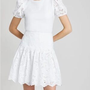 Kate Spade New York White Butterfly Eyelet Skirt